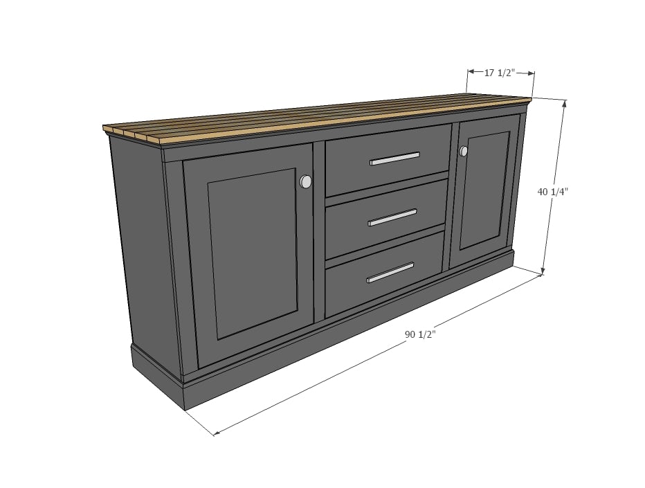 Extra Long Buffet Cabinet | Ana White